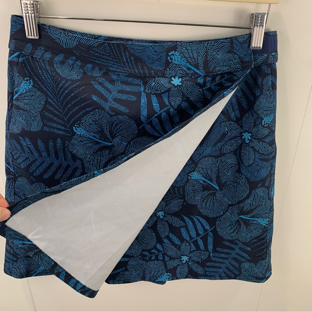 Rip Skirt sz S Turquoise Navy Blue Maui Moonlight Beach Wrap Skirt Hawaiian - Picture 3 of 6